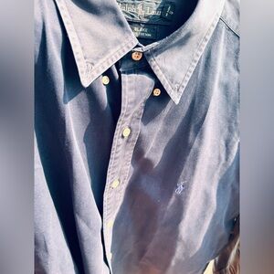 RALPH LAUREN MENS XL LONG SLEEVE NAVY BLUE SHIRT.